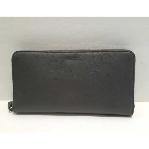 Prada Saffinao Leather Zip Around Leather Wallet - Picture 2 of 7